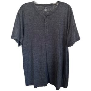 t-shirt Women's Short Sleeve Casual Henley Top Size XL Dark Gray Heather